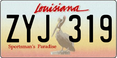 LA license plate ZYJ319