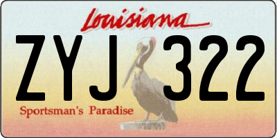 LA license plate ZYJ322