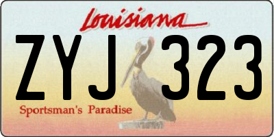 LA license plate ZYJ323