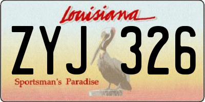 LA license plate ZYJ326