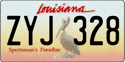 LA license plate ZYJ328