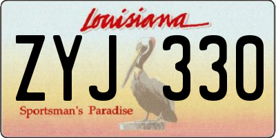 LA license plate ZYJ330