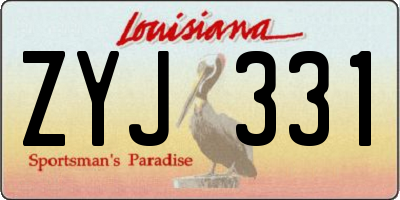 LA license plate ZYJ331