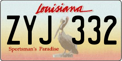 LA license plate ZYJ332