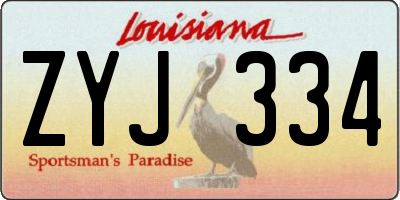 LA license plate ZYJ334