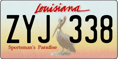 LA license plate ZYJ338