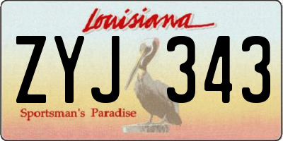 LA license plate ZYJ343