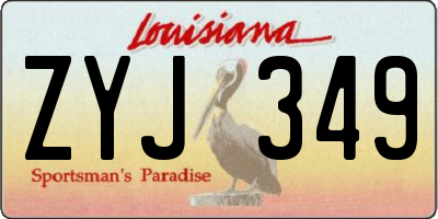 LA license plate ZYJ349
