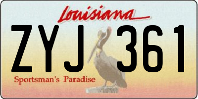 LA license plate ZYJ361
