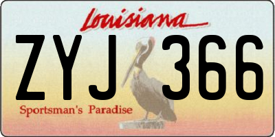 LA license plate ZYJ366