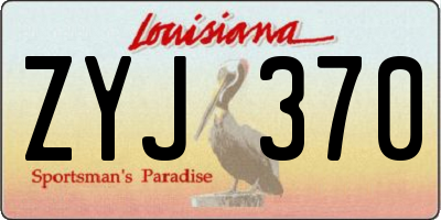 LA license plate ZYJ370