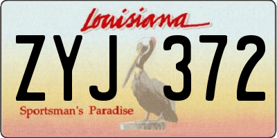 LA license plate ZYJ372