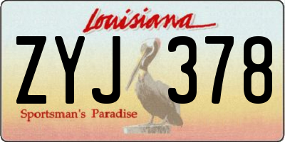 LA license plate ZYJ378