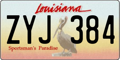 LA license plate ZYJ384