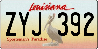 LA license plate ZYJ392