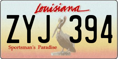 LA license plate ZYJ394