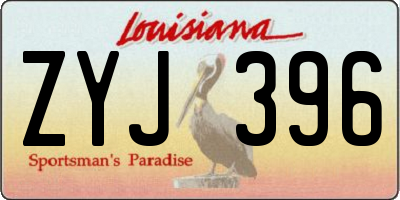 LA license plate ZYJ396