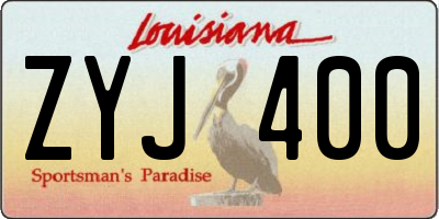 LA license plate ZYJ400
