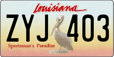 LA license plate ZYJ403