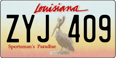 LA license plate ZYJ409