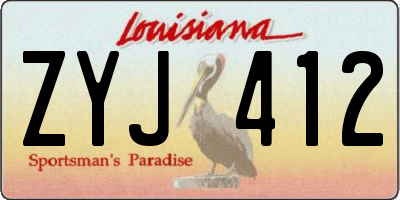 LA license plate ZYJ412