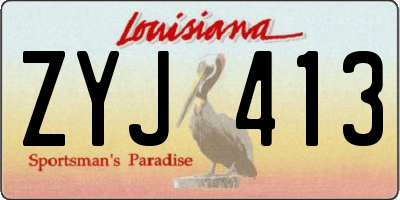 LA license plate ZYJ413