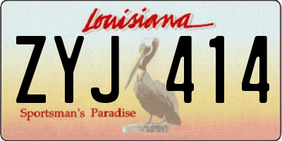 LA license plate ZYJ414