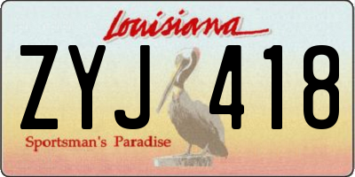 LA license plate ZYJ418