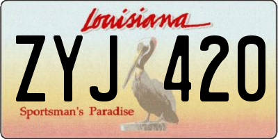 LA license plate ZYJ420