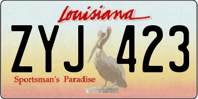 LA license plate ZYJ423