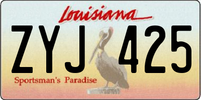 LA license plate ZYJ425