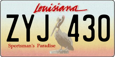 LA license plate ZYJ430