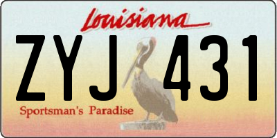LA license plate ZYJ431