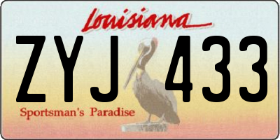 LA license plate ZYJ433