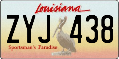 LA license plate ZYJ438