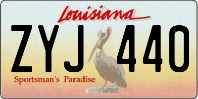 LA license plate ZYJ440