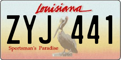 LA license plate ZYJ441