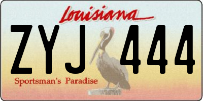 LA license plate ZYJ444