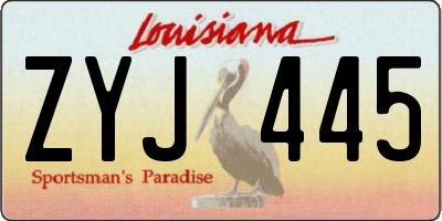 LA license plate ZYJ445