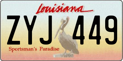 LA license plate ZYJ449