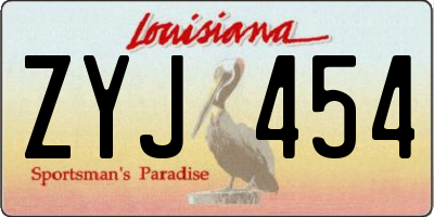 LA license plate ZYJ454