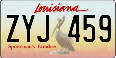 LA license plate ZYJ459