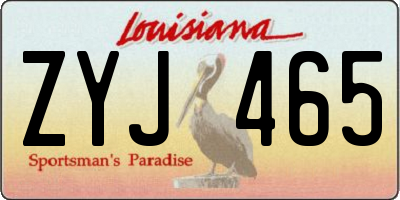 LA license plate ZYJ465