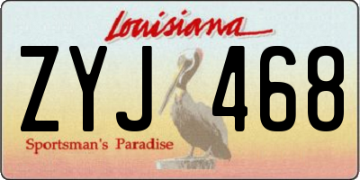 LA license plate ZYJ468