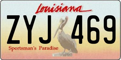 LA license plate ZYJ469