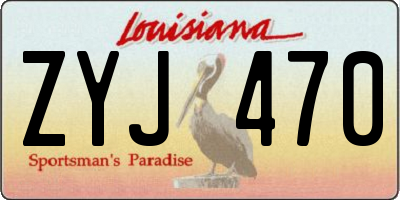 LA license plate ZYJ470