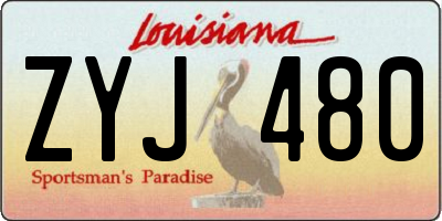 LA license plate ZYJ480