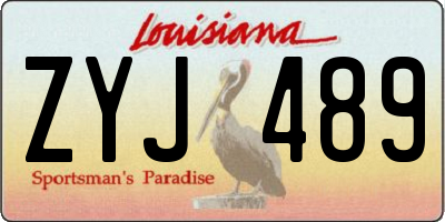 LA license plate ZYJ489