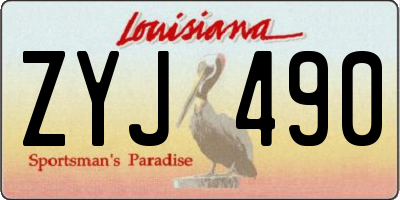 LA license plate ZYJ490