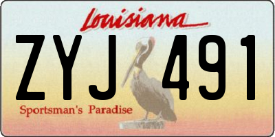 LA license plate ZYJ491